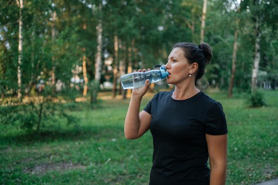 Woman drinking water